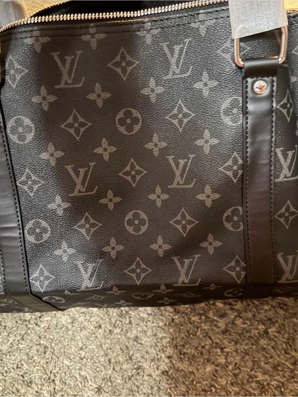 Louis Vuitton Black Monogram Travel Duffle Bag 55